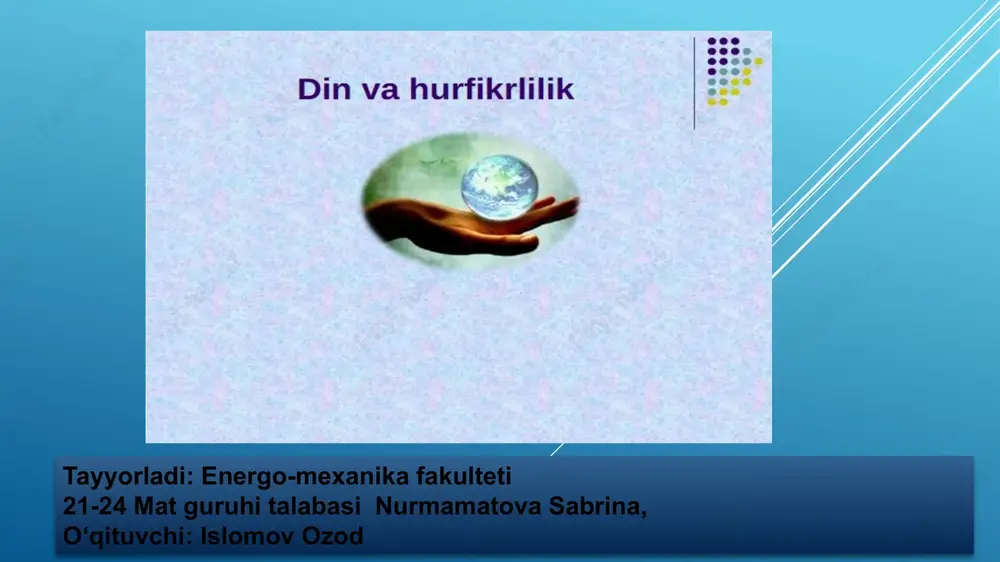 din va hurfikrlilik — PPTX