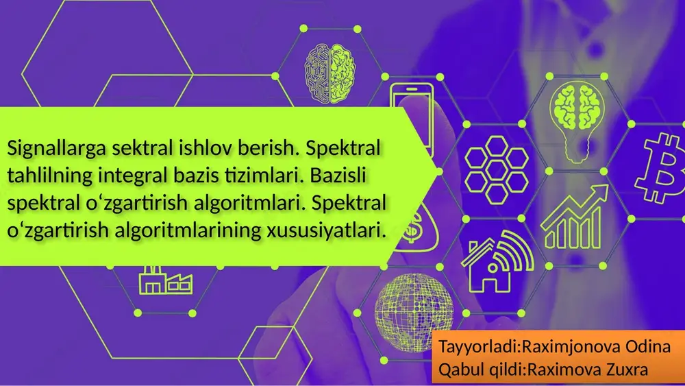signallarga sektral ishlov berish — PPTX
