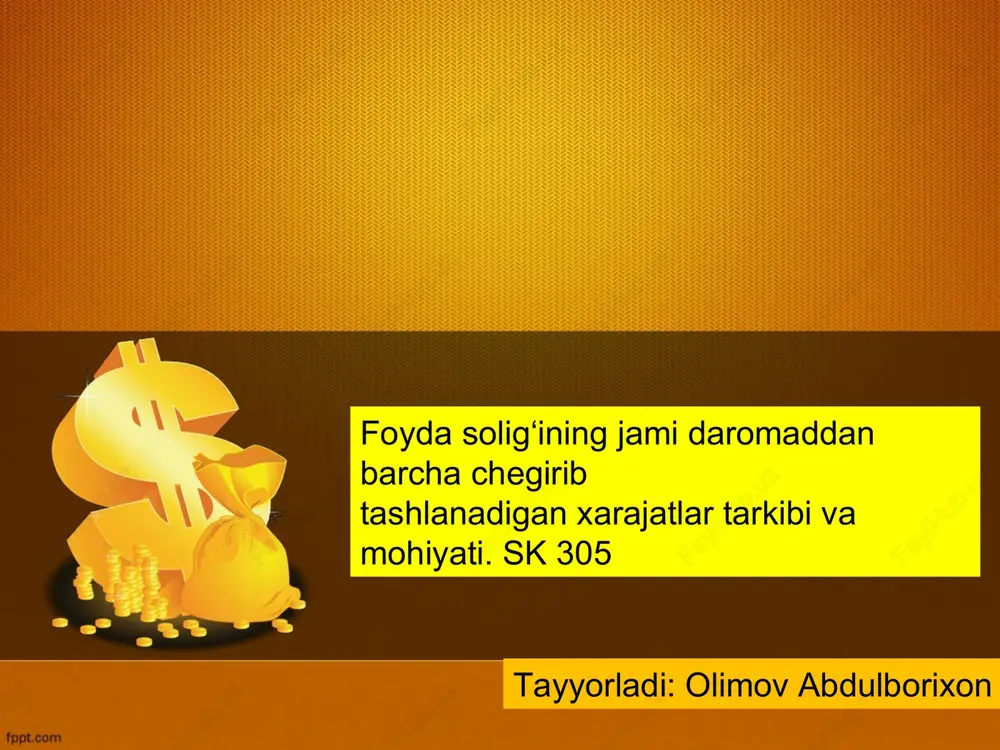 foyda solig‘i — PPT