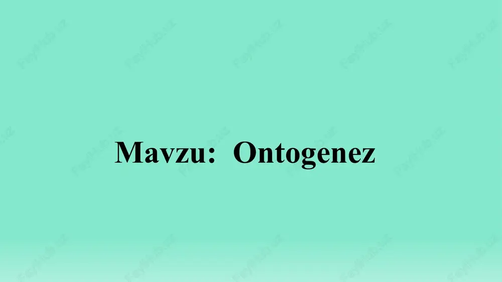 ontogenez — PPTX