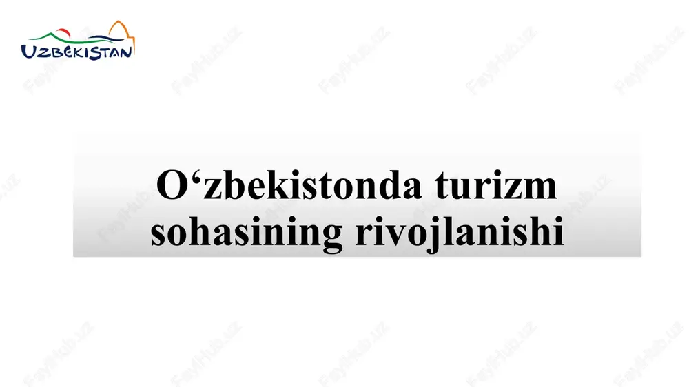 turizm sohasi rivojlanishi — PPTX