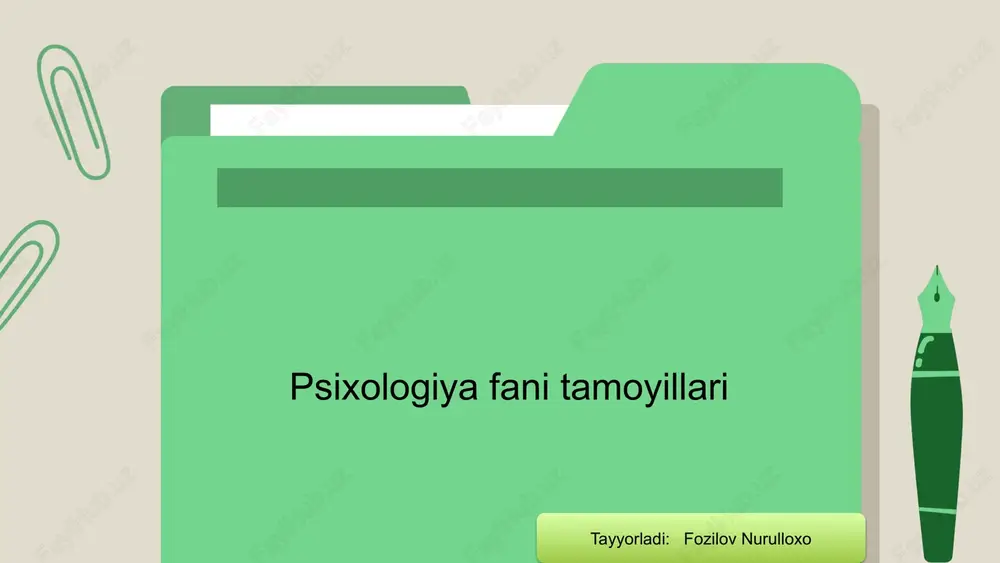 psixologiya fani tamoyillari — PPTX