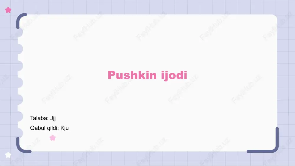 pushkin ijodi — PPTX