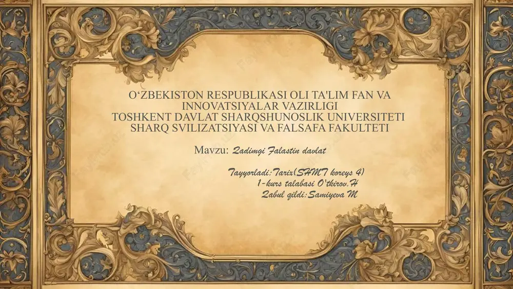 qadimgi falastin davlati — PPTX
