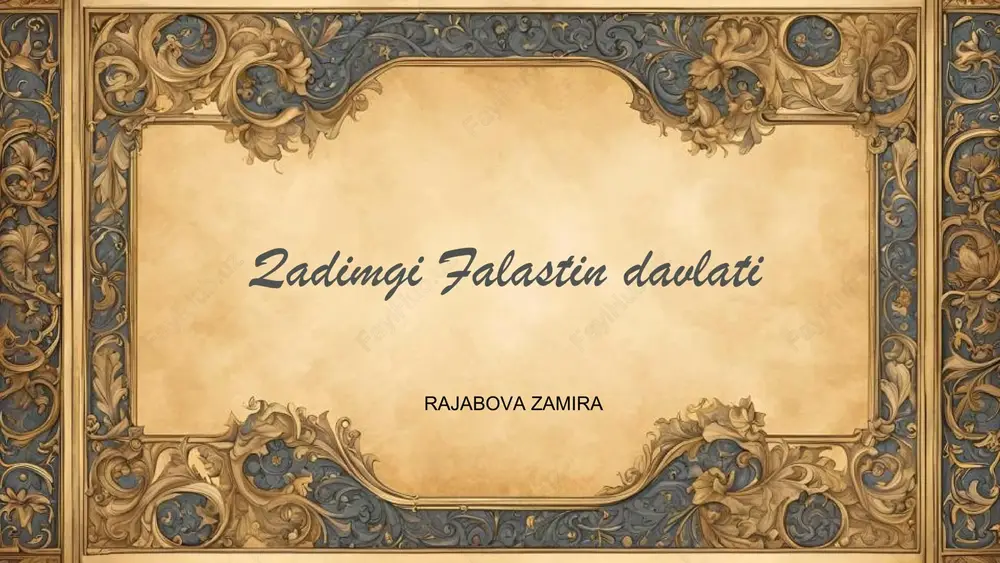 qadimgi falastin davlati — PPTX
