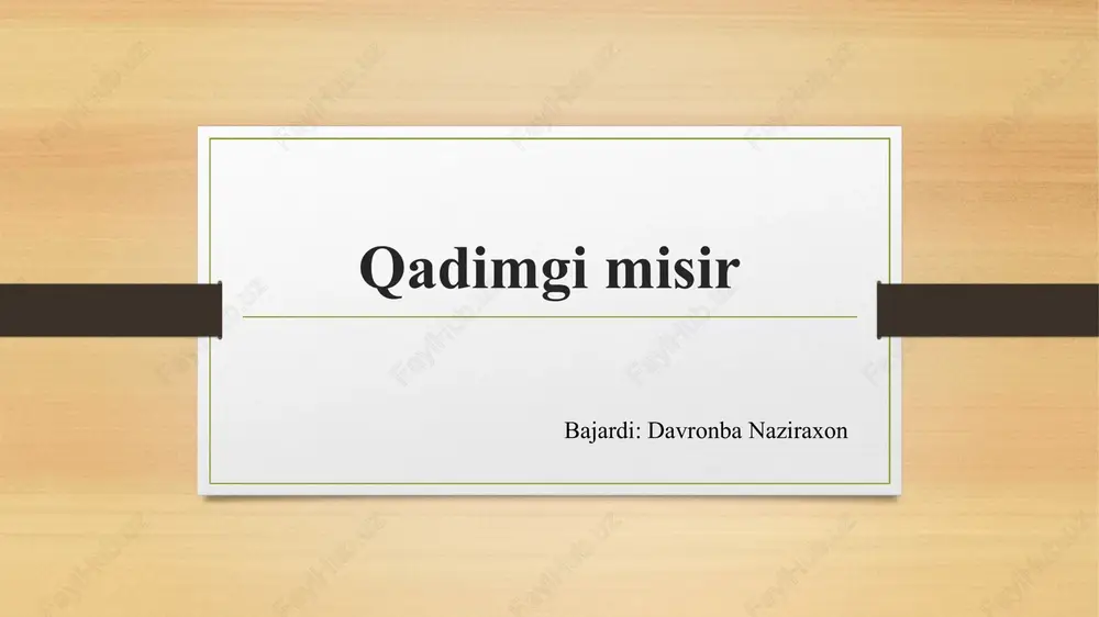 qadimgi misr san'ati — PPTX