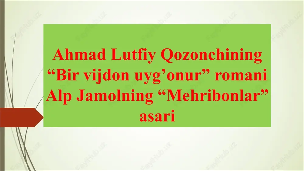 ahmad lutfiy qozonchining "bir vijdon uyg’onur" asari — PDF