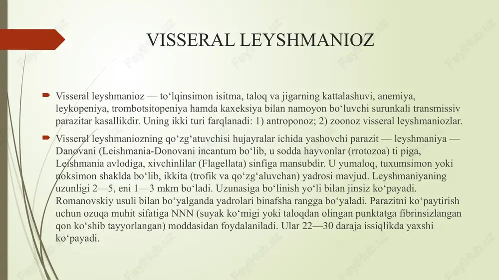visseral leyshmanioz — PPTX