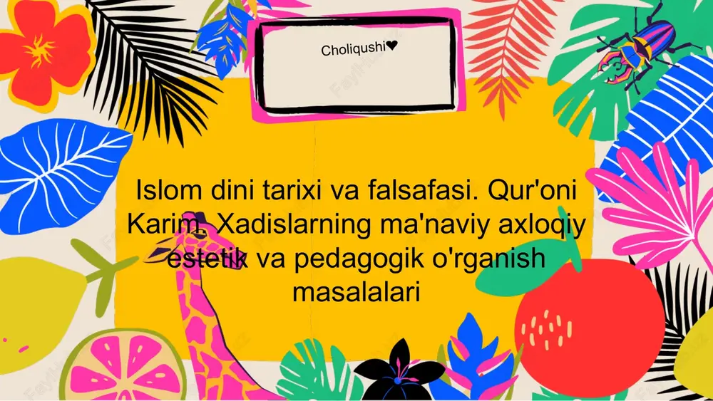 islomdin itarixi va falsafasi — PPTX