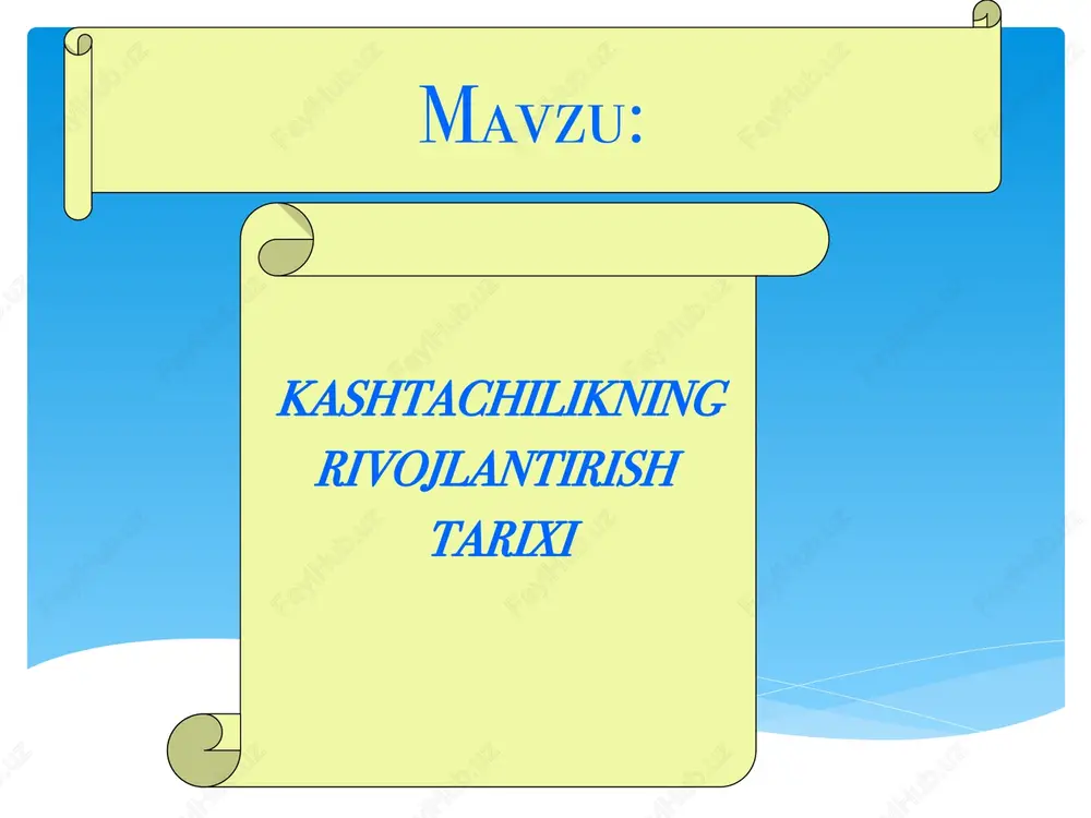 kashtachilikning rivojlantirish tarixi — PPT