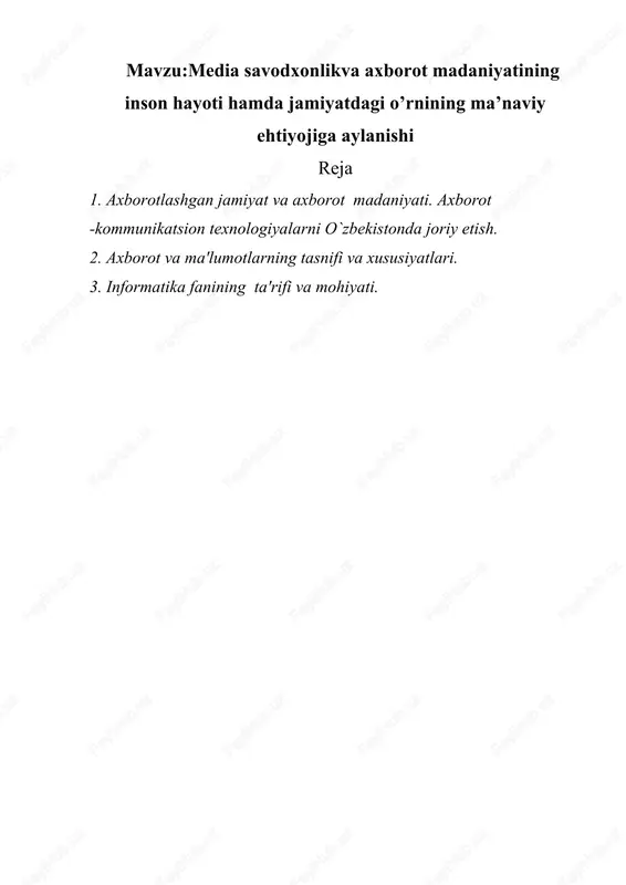 informatika va axborot texnologiyalari — DOC