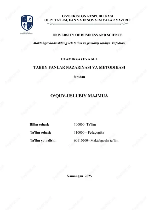 o‘quv-uslubiy majmua — DOC