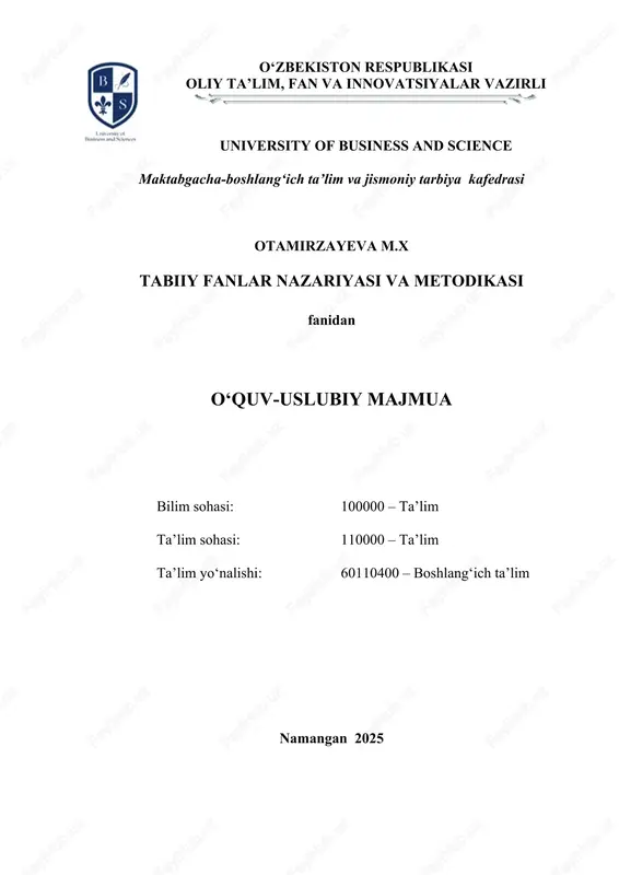 o‘quv-uslubiy majmua — DOC