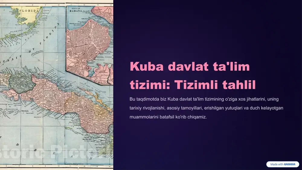 kuba davlat ta'lim tizimi: tizimli tahlil — PPTX