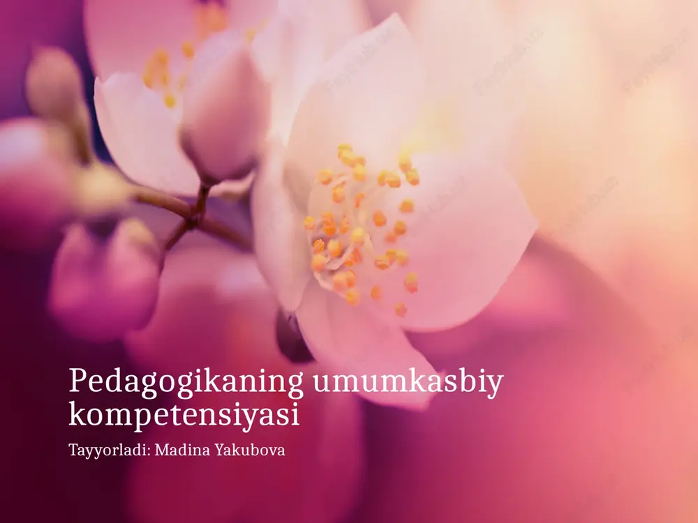 pedagogikaning umumkasbiy kompetensiyasi — PPTX