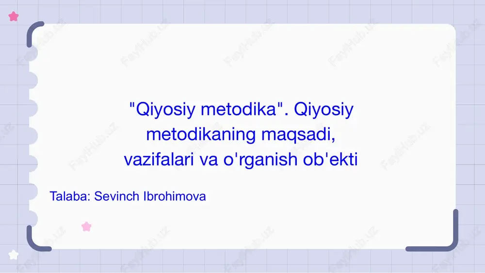 qiyosiy metodika — PPTX
