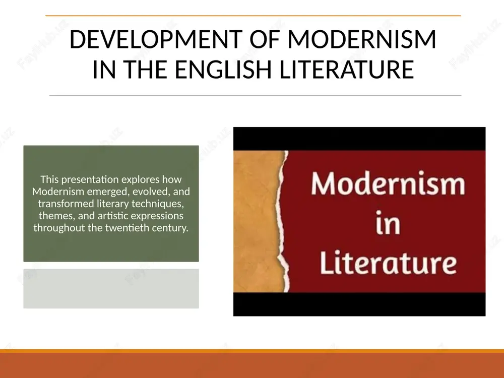 modernism in literature — PPTX