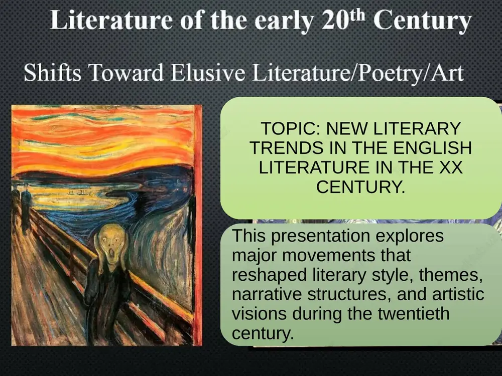 literature of the early 20 century — PPTX