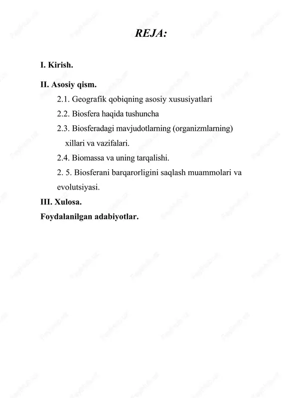 biosfera haqida tushuncha — DOC