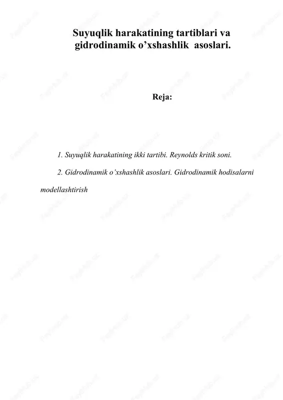 suyuqlik harakati — DOC