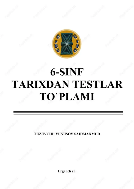 6-sinf tarixdan testlar to`plami — DOC