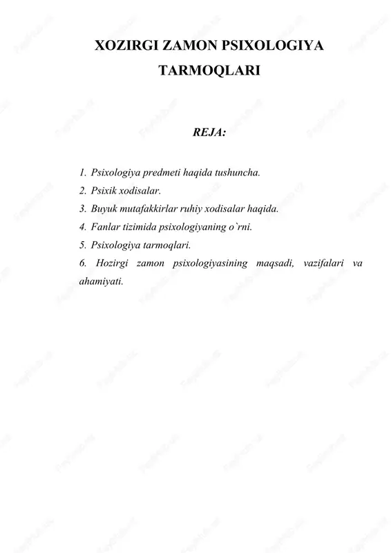 psixologiya kursi — DOC