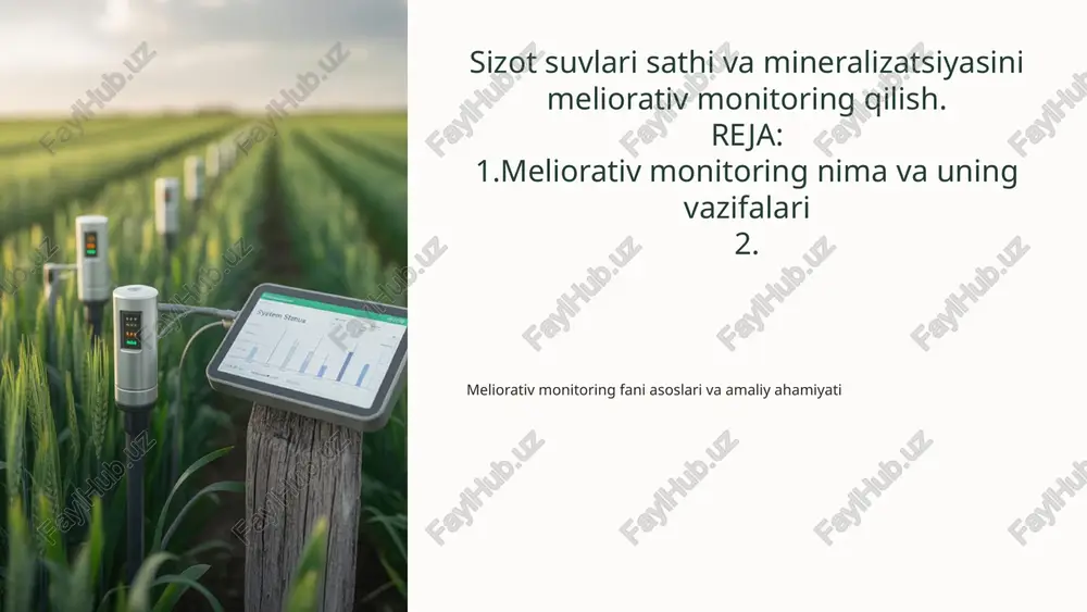 meliorativ monitoring — PPTX