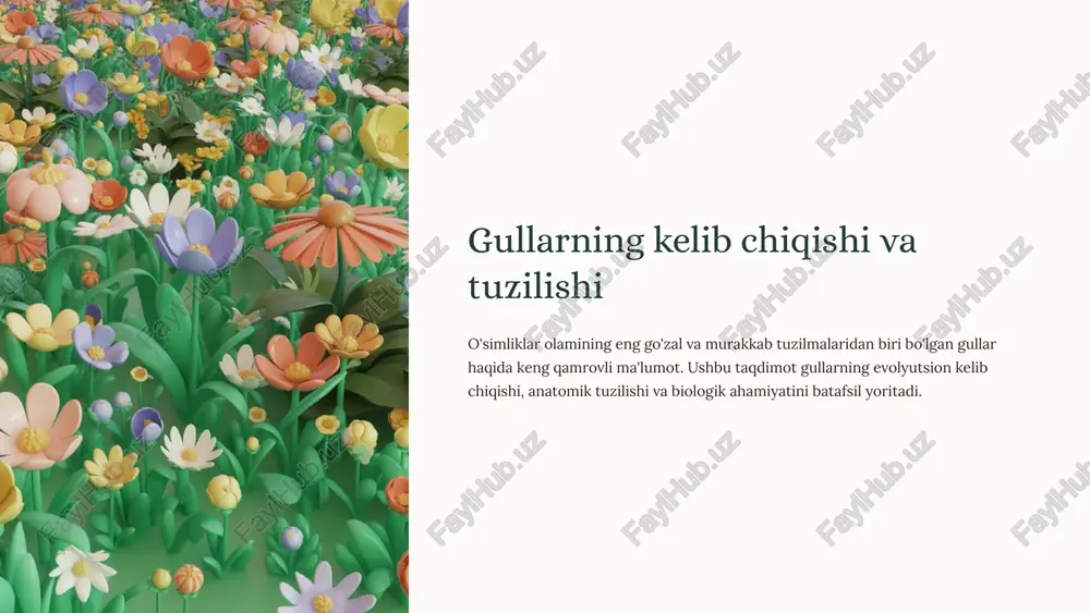 gullarning kelib chiqishi va tuzilishi — PPTX