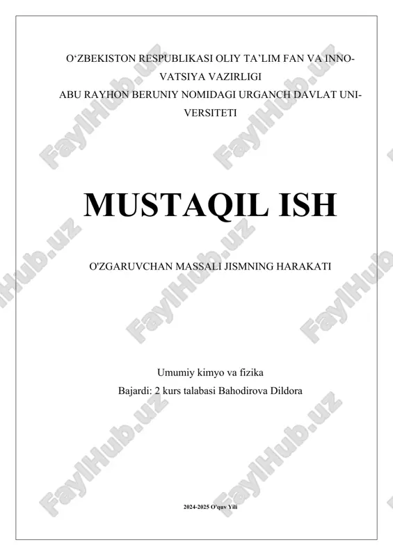 o zgaruvchan massali jismning harakati.docx — DOCX