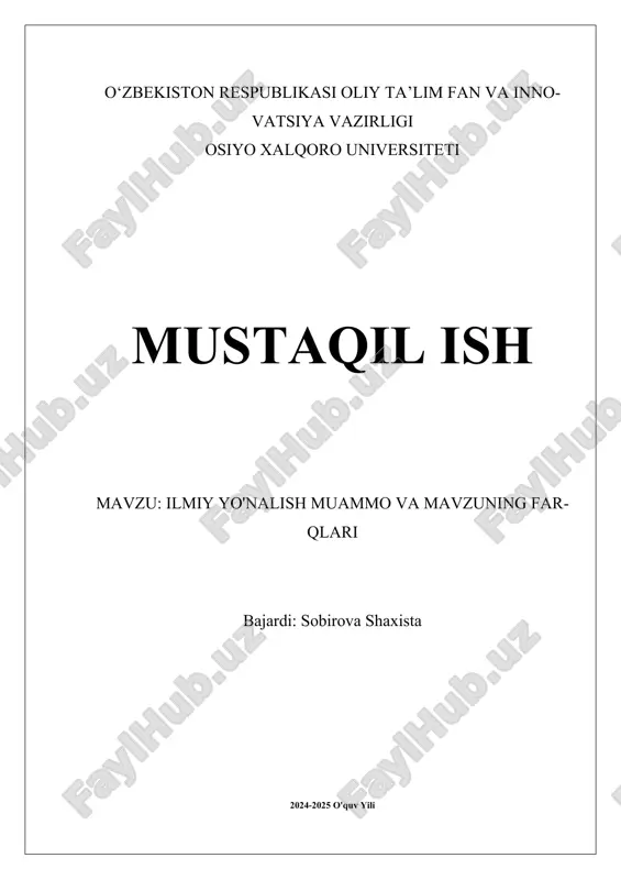 ilmiy yo nalish muammo va mavzuning farqlari.docx — DOCX