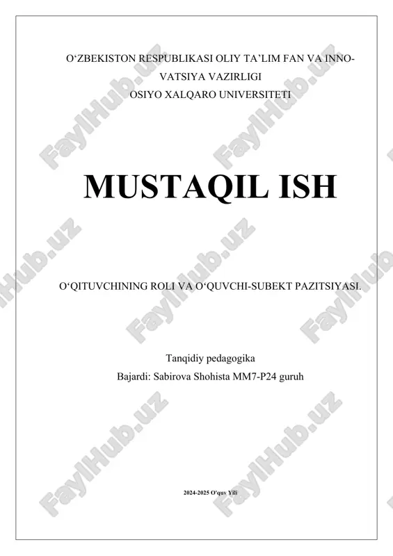 oʻqituvchining roli va oʻquvchi-subekt pazitsiyasi.docx — DOCX