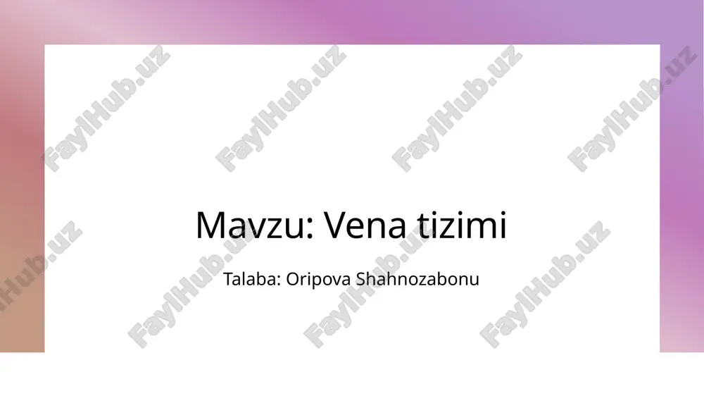 vena tizimi.pptx — PPTX