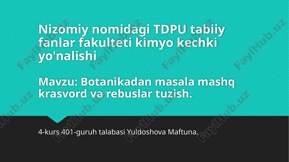botanikadan masala mashq krasvord va rebuslar tuzish.pptx — PPTX