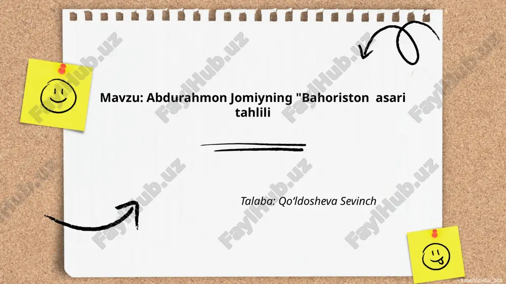 abdurahmon jomiyning bahoriston asari tahlili.pptx — PPTX