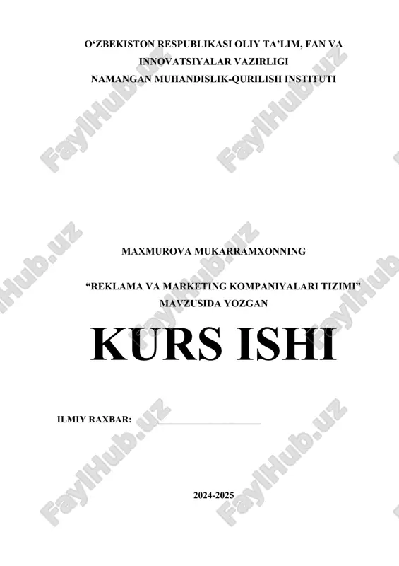 reklama va marketing kompaniyalari tizimi.docx — DOCX