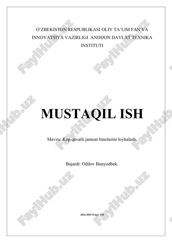 kop qavatli jamoat binolarini loyhalash.docx — DOCX