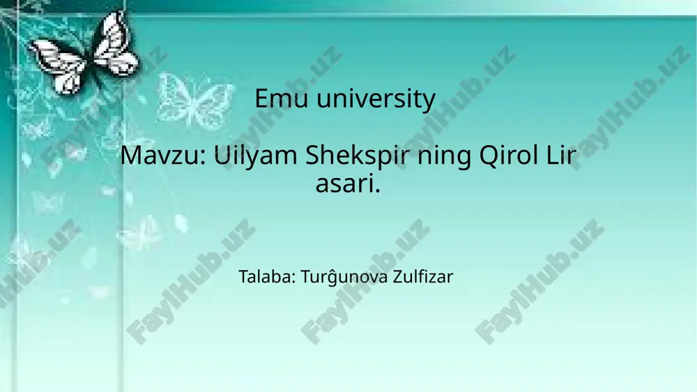 uilyam shekspir ning qirol lir asari.pptx — PPTX
