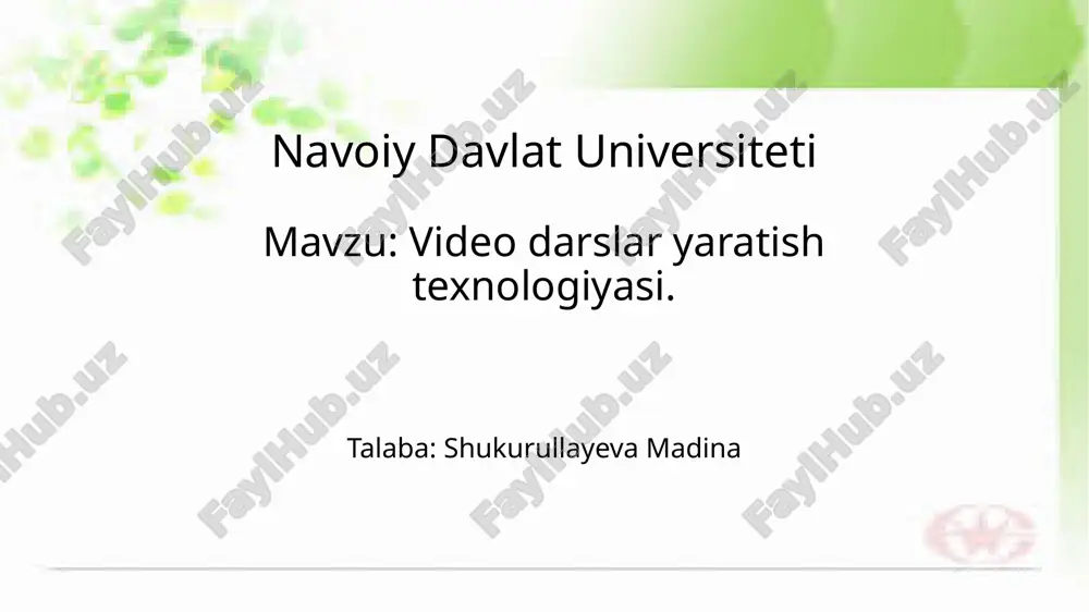 video darslar yaratish texnologiyasi.pptx — PPTX