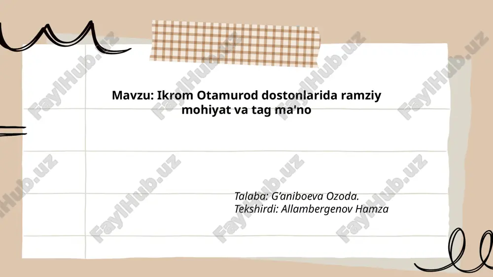 ikrom otamurod dostonlarida ramziy mohiyat va tag ma'no.pptx — PPTX