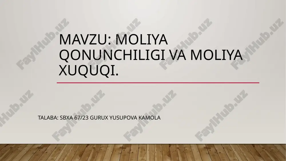 moliya qonunchiligi va moliya xuquqi.pptx — PPTX