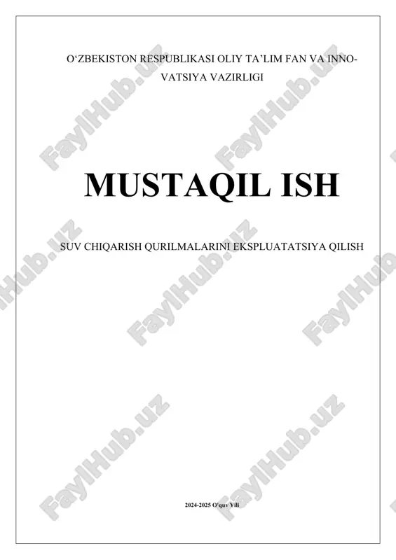 suv chiqarish qurilmalarini ekspluatatsiya qilish.docx — DOCX