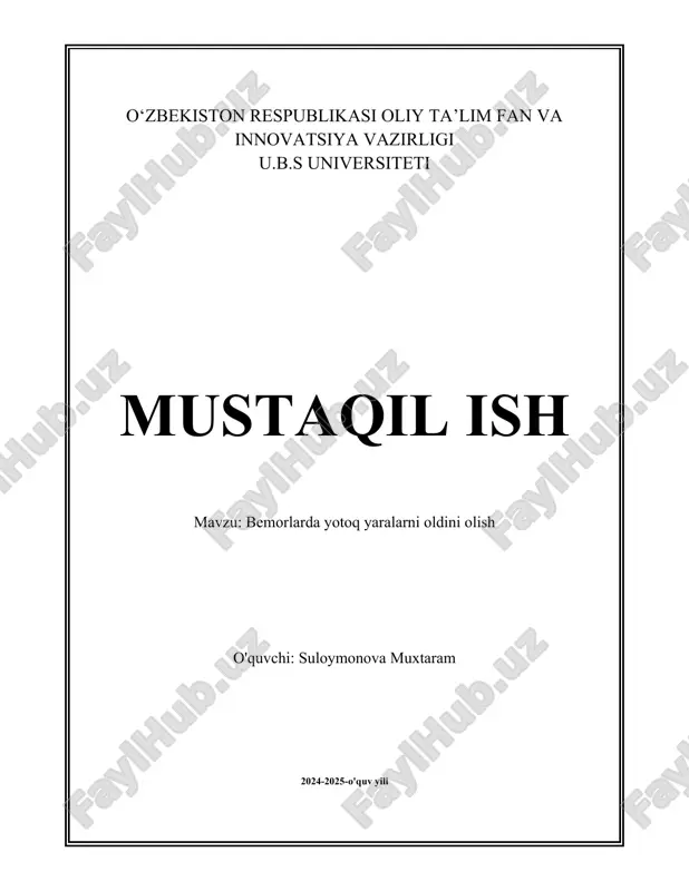 bemorlarda yotoq yaralarni oldini olish.docx — DOCX