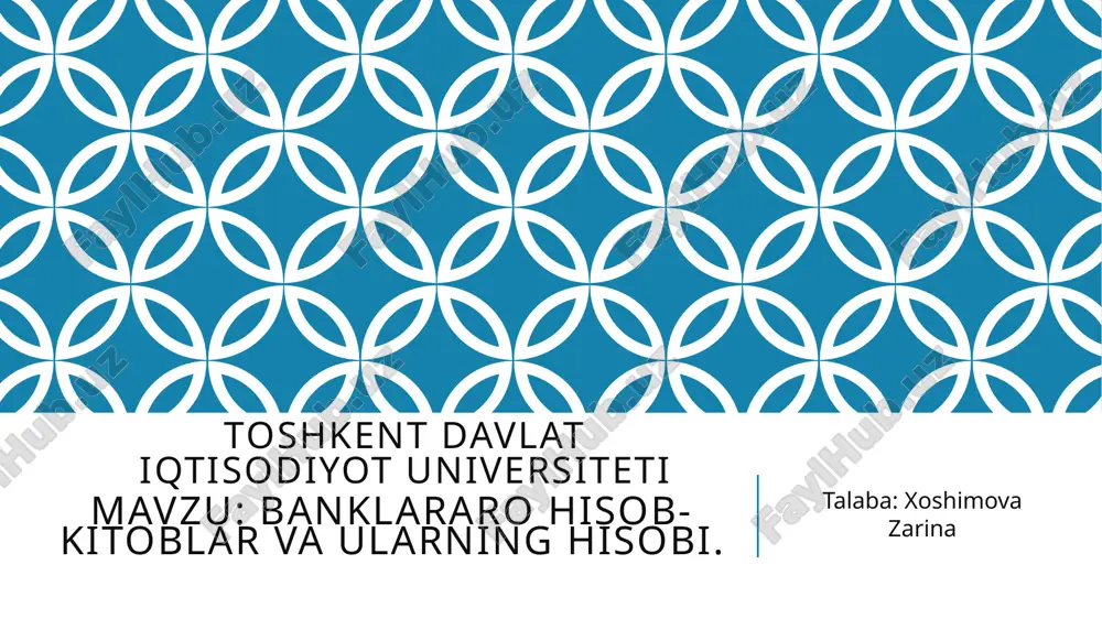 banklararo hisob-kitoblar va ularning hisobi.pptx — PPTX