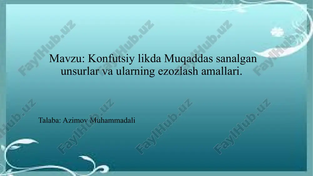 konfutsiy_likda_muqaddas_sanalgan_unsurlar_va_ularning_ezozlash.pptx — PPTX