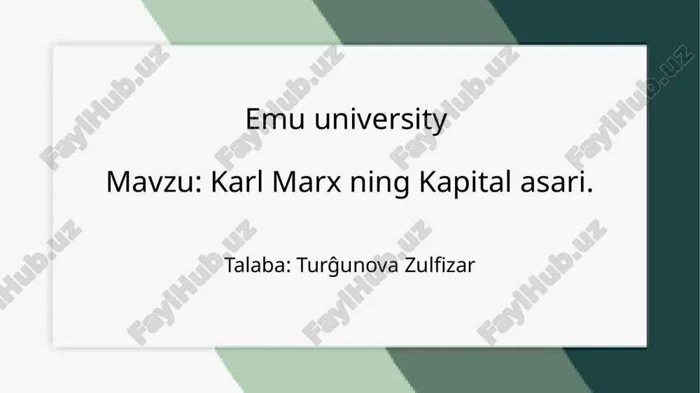 karl marx ning kapital asari.pptx — PPTX
