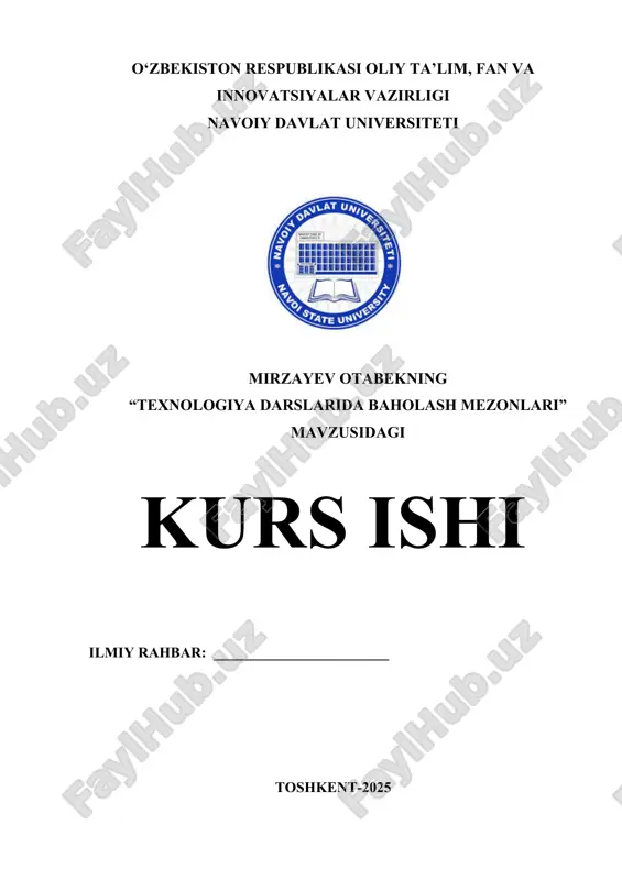 texnologiya darslarida baholash mezonlari.docx — DOCX