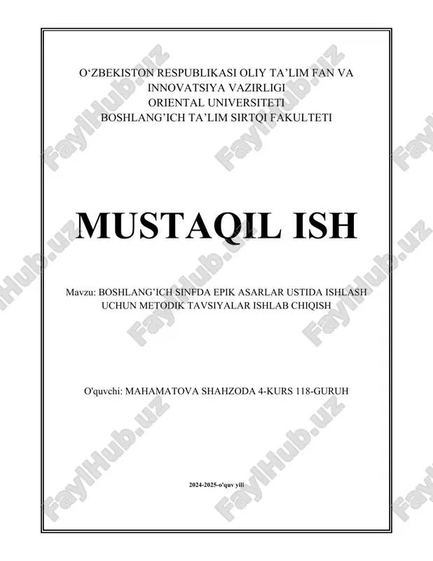 boshlang’ich_sinfda_epik_asarlar_ustida_ishlash_uchun_metodik_tavsiyalar.docx — DOCX