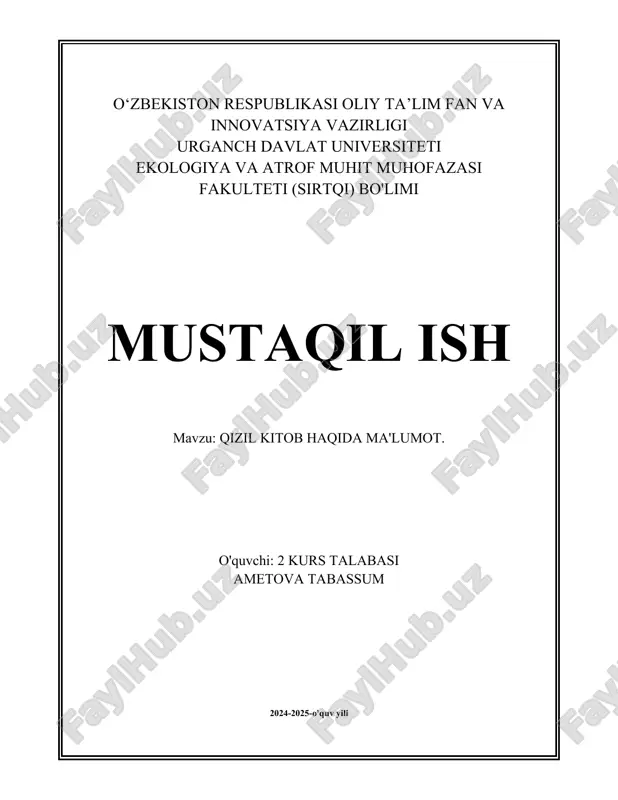qizil kitob haqida ma'lumot..docx — DOCX