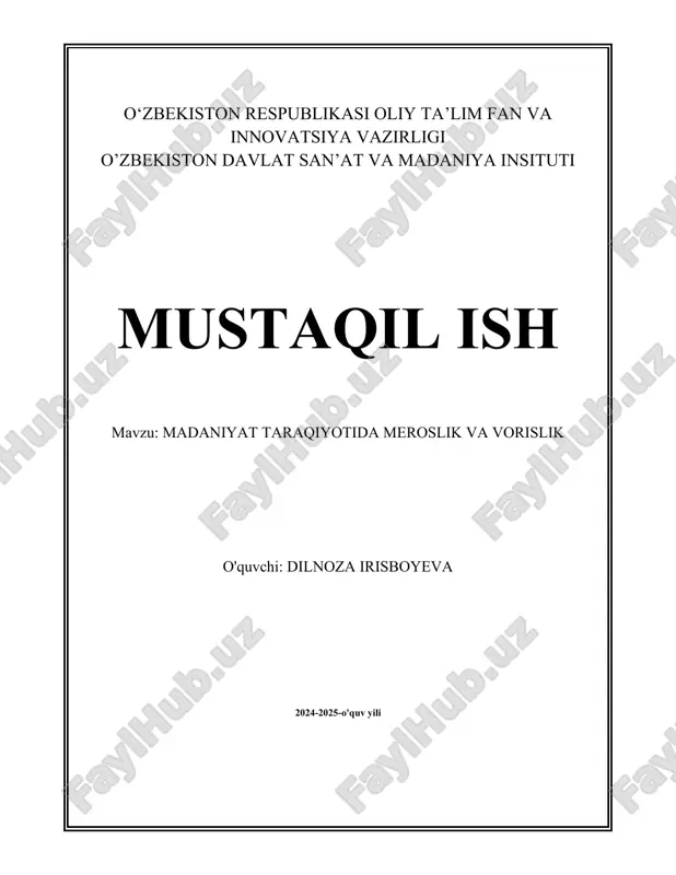 madaniyat taraqiyotida meroslik va vorislik.docx — DOCX