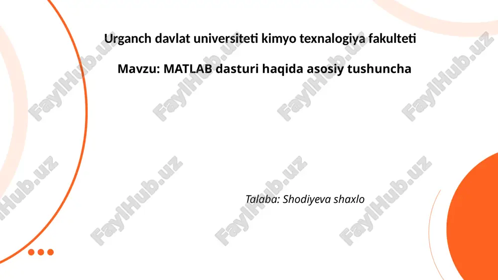 matlab dasturi haqida asosiy tushuncha.pptx — PPTX